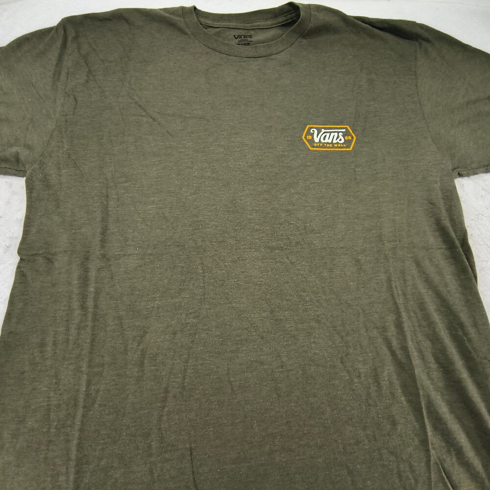 Vans Off the Wall Crew Neck Short Sleeve T Shirt Mens Size Large L Green
